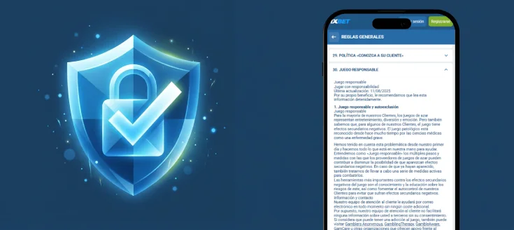 Seguridad del jugador en 1xBet Casino Perú